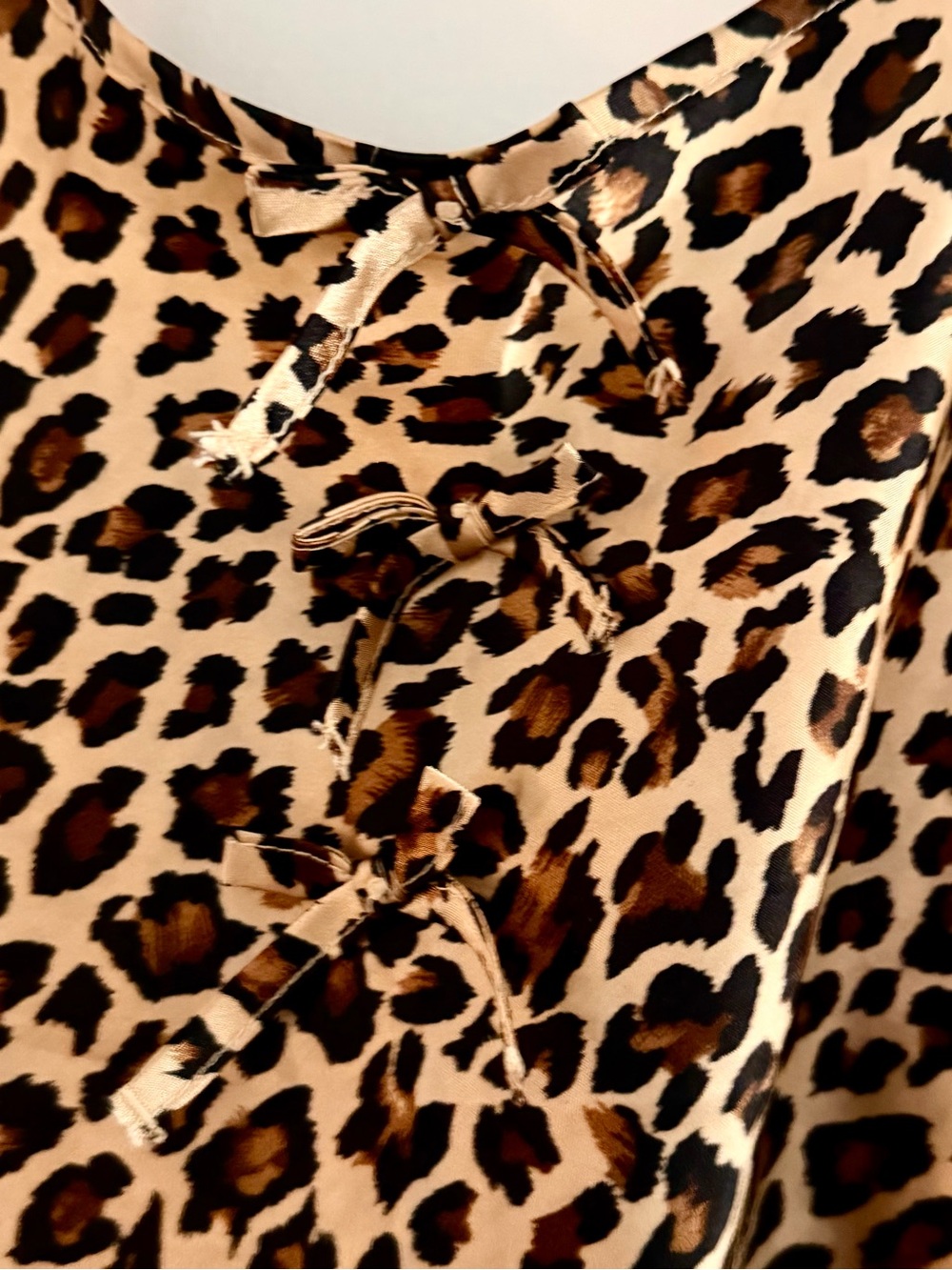 Leopard Print Slip Dress Chemise - Tan/Black - Picture 3 of 7